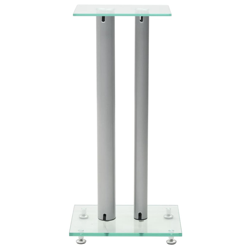 vidaXL Speaker Stands 2 pcs Tempered Glass 2 Pillars Design Black
