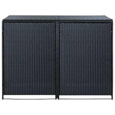 vidaXL Double Wheelie Bin Shed Poly Rattan Anthracite 148x77x111 cm