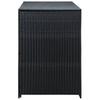 vidaXL Double Wheelie Bin Shed Poly Rattan Anthracite 148x77x111 cm