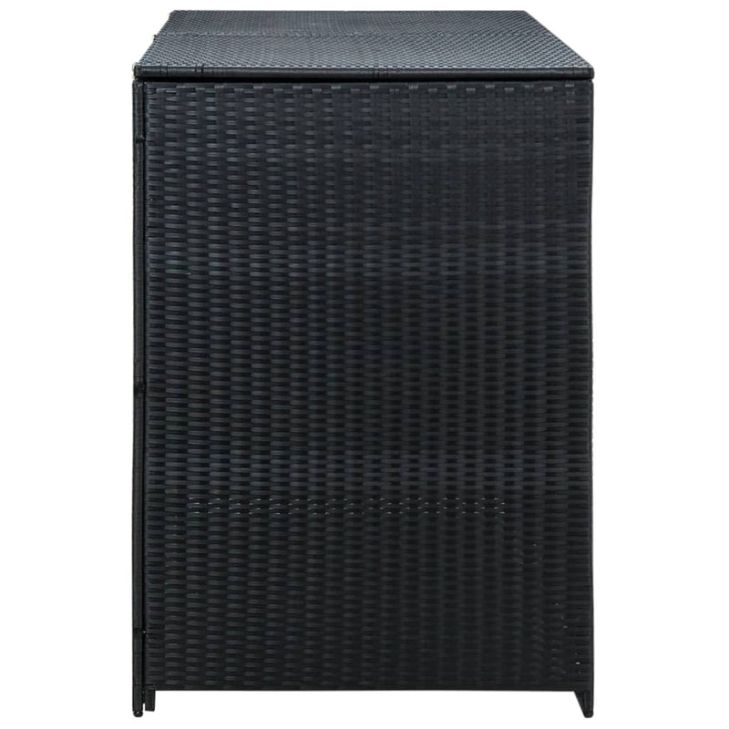vidaXL Double Wheelie Bin Shed Poly Rattan Anthracite 148x77x111 cm