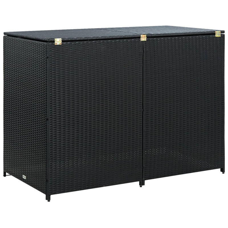 vidaXL Double Wheelie Bin Shed Poly Rattan Anthracite 148x77x111 cm