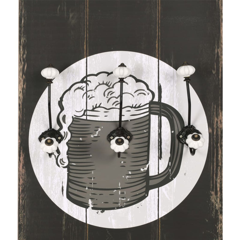 vidaXL Wall-mounted Coat Rack with 6 Hooks 120x40 cm