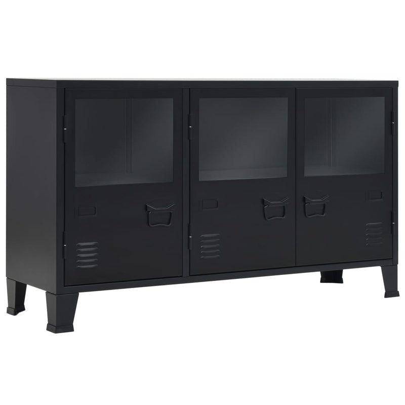 vidaXL Sideboard Metal Industrial Style 120x35x70 cm Black