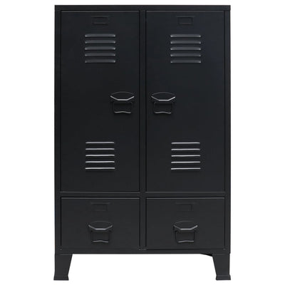 vidaXL Wardrobe Metal Industrial Style 67x35x107 cm Black