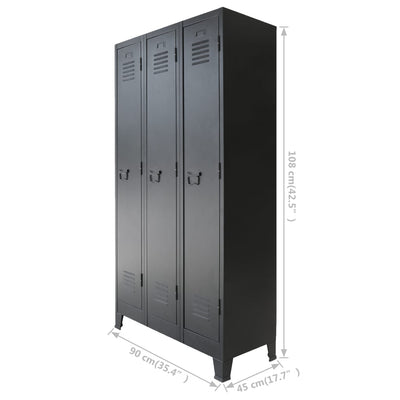 vidaXL Locker Cabinet Metal Industrial Style 90x45x180 cm