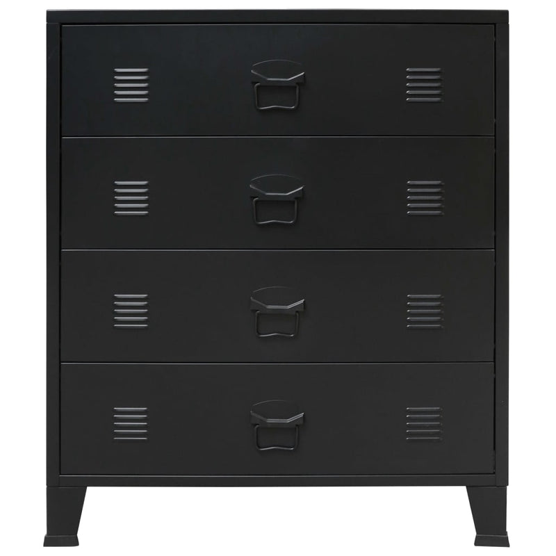 vidaXL Chest of Drawers Metal Industrial Style 78x40x93 cm Black