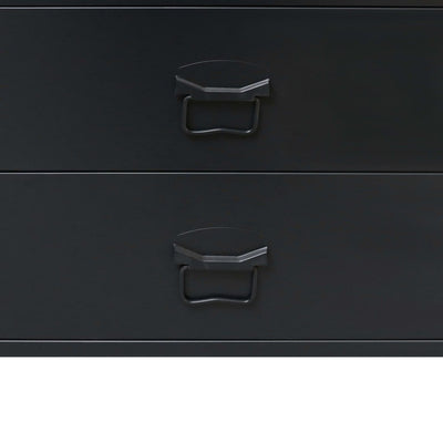 vidaXL Chest of Drawers Metal Industrial Style 78x40x93 cm Black