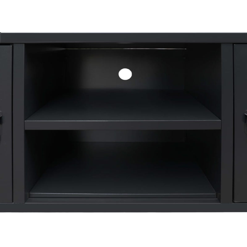 vidaXL TV Cabinet Metal Industrial Style 120x35x48 cm Black