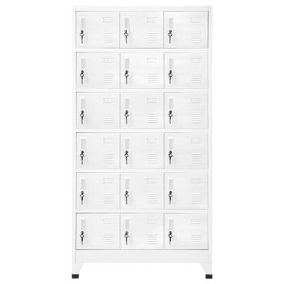 vidaXL Locker Cabinet with 18 Compartments Metal 90x40x180 cm