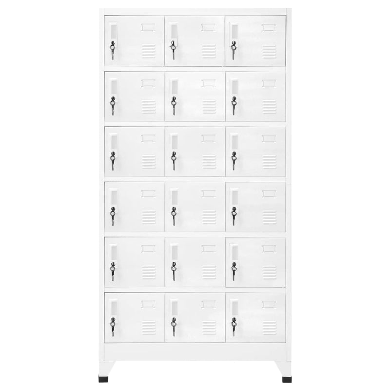 vidaXL Locker Cabinet with 18 Compartments Metal 90x40x180 cm