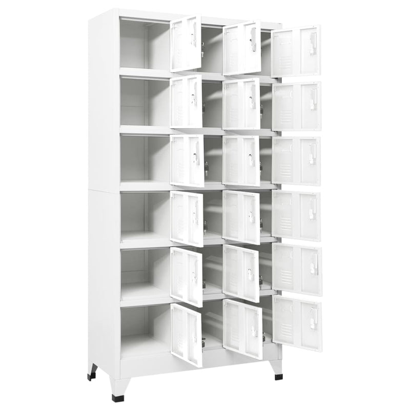 vidaXL Locker Cabinet with 18 Compartments Metal 90x40x180 cm