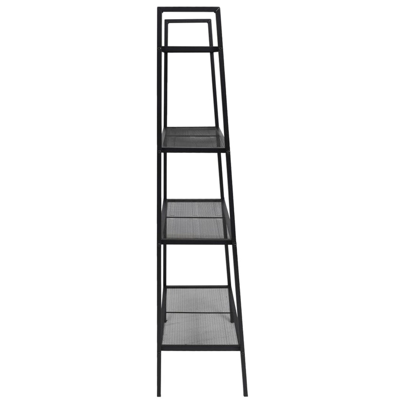 vidaXL Ladder Bookcase 4 Tiers Metal Black