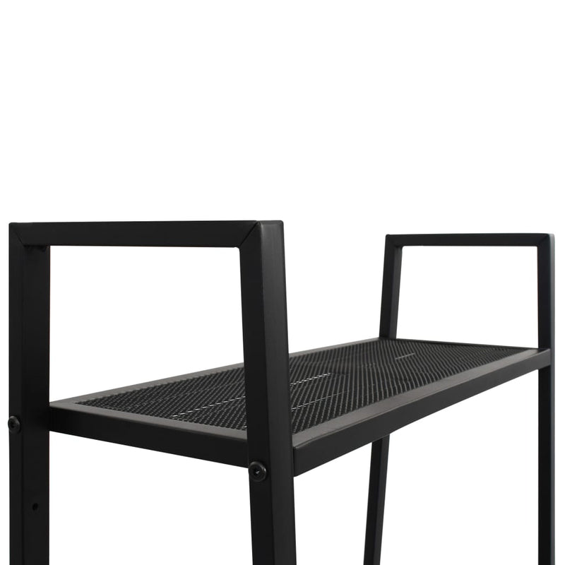 vidaXL Ladder Bookcase 4 Tiers Metal Black