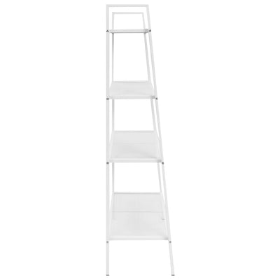 vidaXL Ladder Bookcase 4 Tiers Metal White