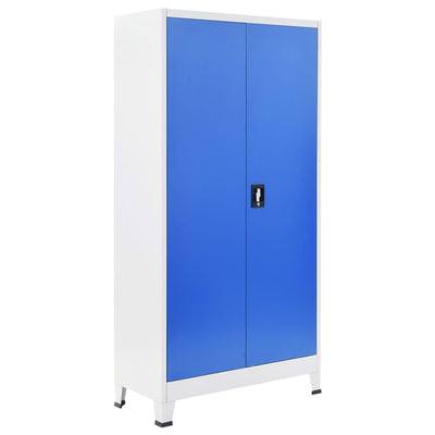 vidaXL Office Cabinet Metal 90x40x180 cm Grey and Blue