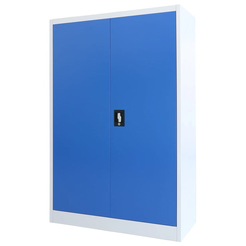vidaXL Office Cabinet Metal 90x40x140 cm Grey and Blue