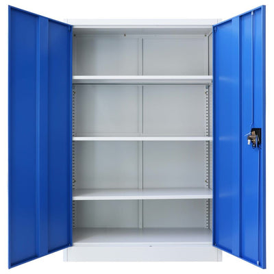 vidaXL Office Cabinet Metal 90x40x140 cm Grey and Blue