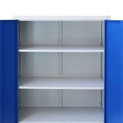 vidaXL Office Cabinet Metal 90x40x140 cm Grey and Blue