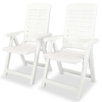 vidaXL Reclining Garden Chairs 2 pcs Plastic Anthracite