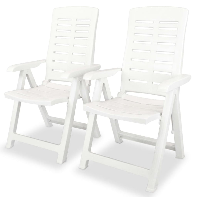 vidaXL Reclining Garden Chairs 2 pcs Plastic Anthracite