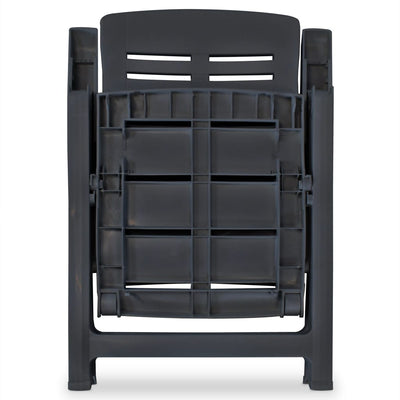 vidaXL Reclining Garden Chairs 2 pcs Plastic Anthracite