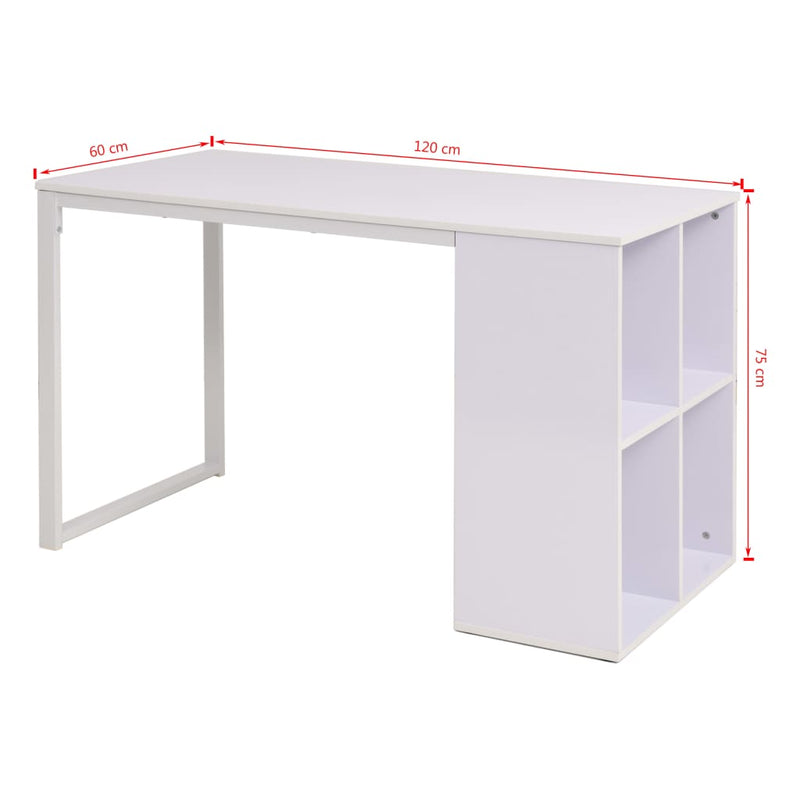 vidaXL Writing Desk 120x60x75 cm Oak and White