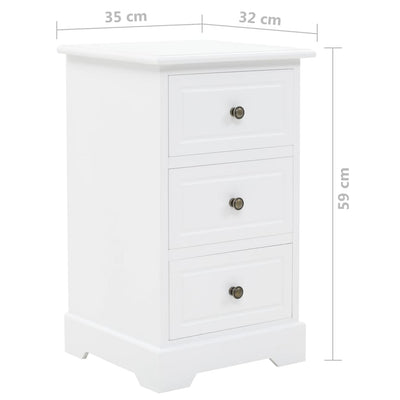 vidaXL Bedside Cabinet MDF and Pinewood 35x32x59 cm