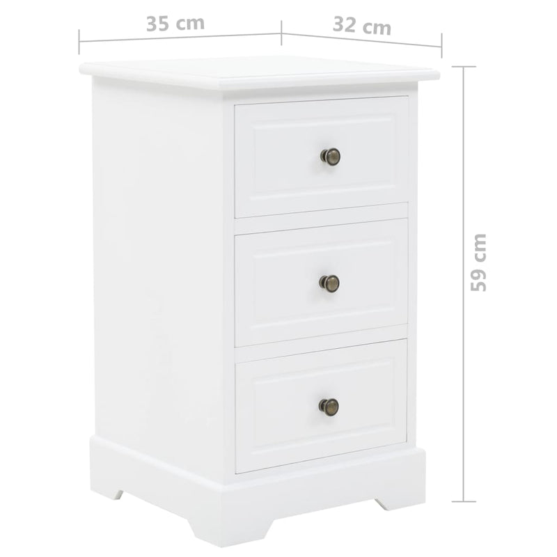 vidaXL Bedside Cabinet MDF and Pinewood 35x32x59 cm