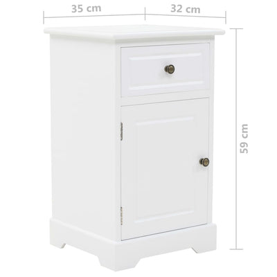 vidaXL Bedside Cabinet MDF and Pinewood 35x32x59 cm