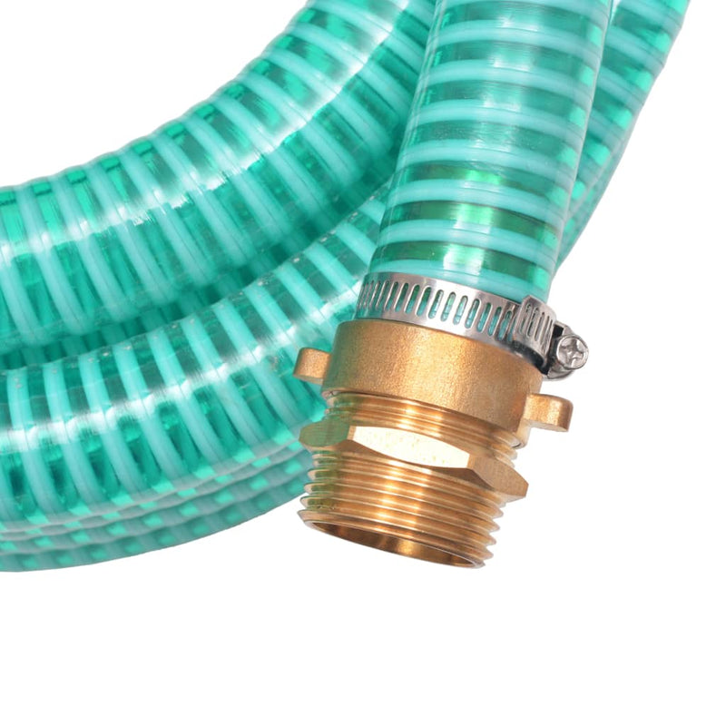 vidaXL Suction Hose with Brass Connectors 7 m 25 mm Green