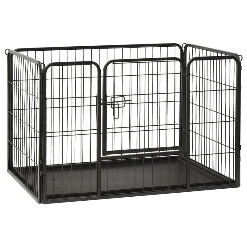 vidaXL Puppy Playpen Steel 91.5x59x61cm