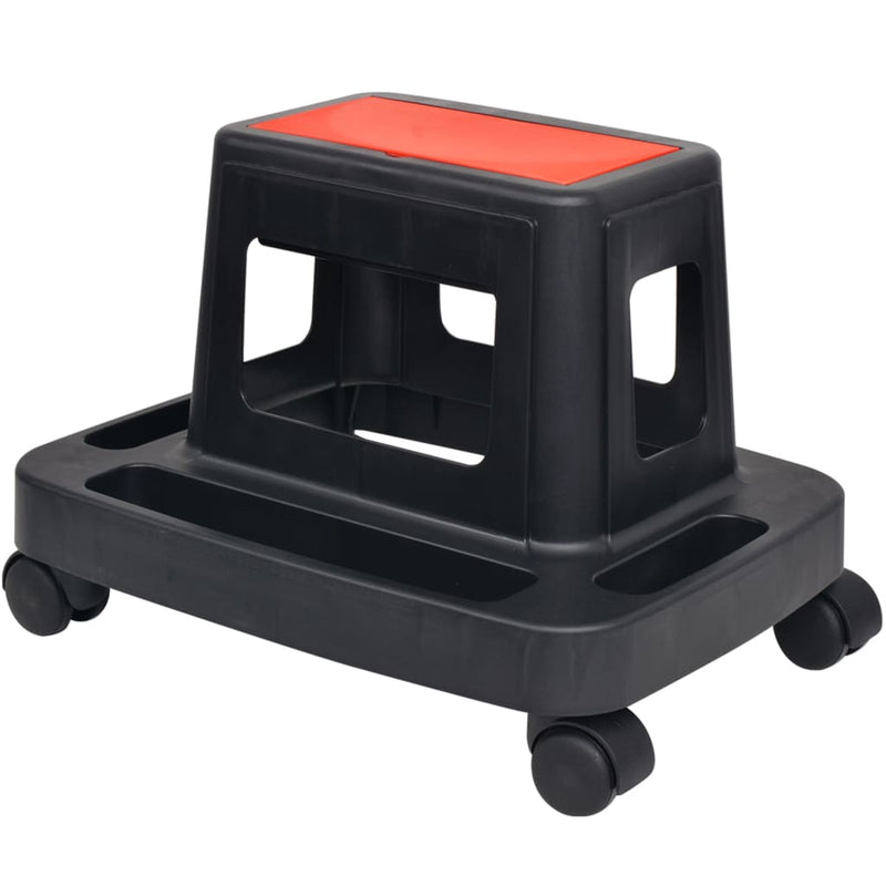 vidaXL Rolling Workshop Stool with Storage 150 kg