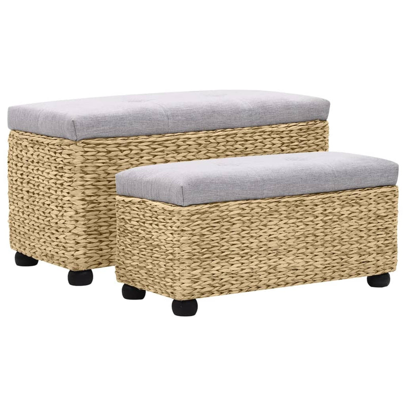 vidaXL Bench Set 2 Pieces Seagrass Brown