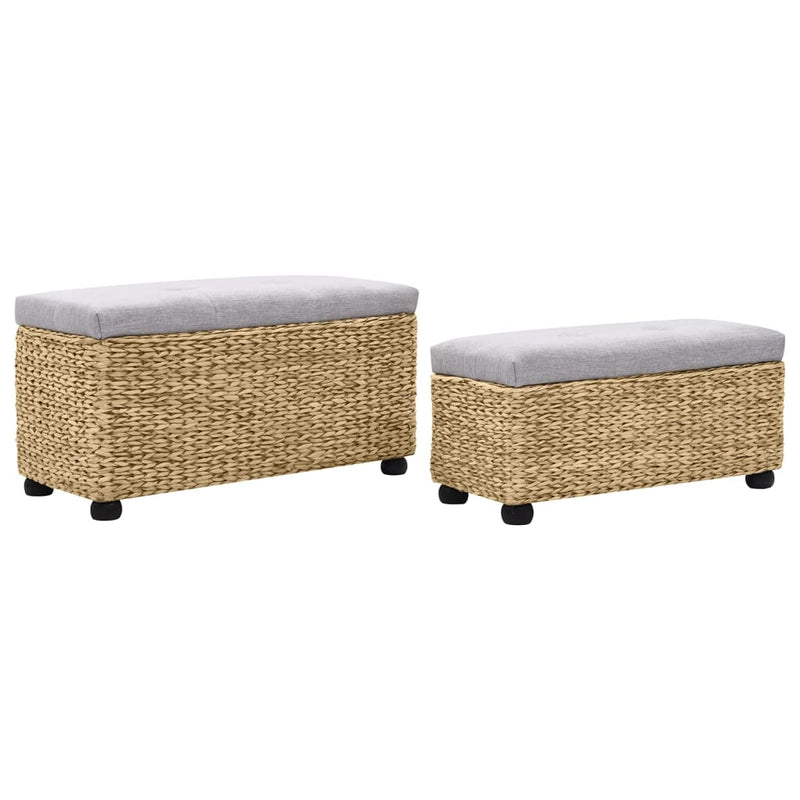 vidaXL Bench Set 2 Pieces Seagrass Brown