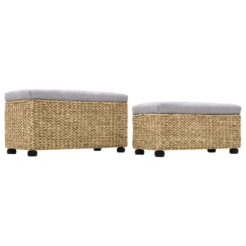 vidaXL Bench Set 2 Pieces Seagrass Brown