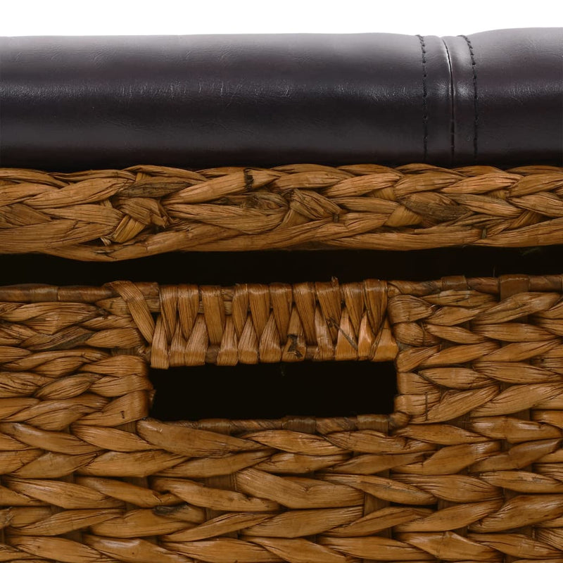 vidaXL Bench with 2 Baskets Seagrass 71x40x42 cm Brown