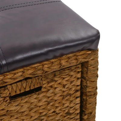 vidaXL Bench with 2 Baskets Seagrass 71x40x42 cm Brown