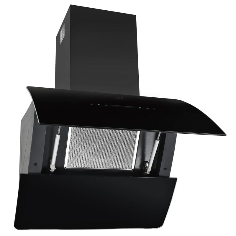 vidaXL Wall Mounted Range Hood Stainless Steel 756 m³/h 90 cm Black