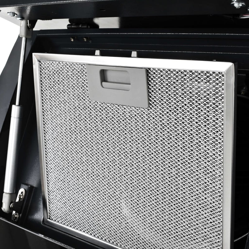 vidaXL Wall Mounted Range Hood Stainless Steel 756 m³/h 90 cm Black