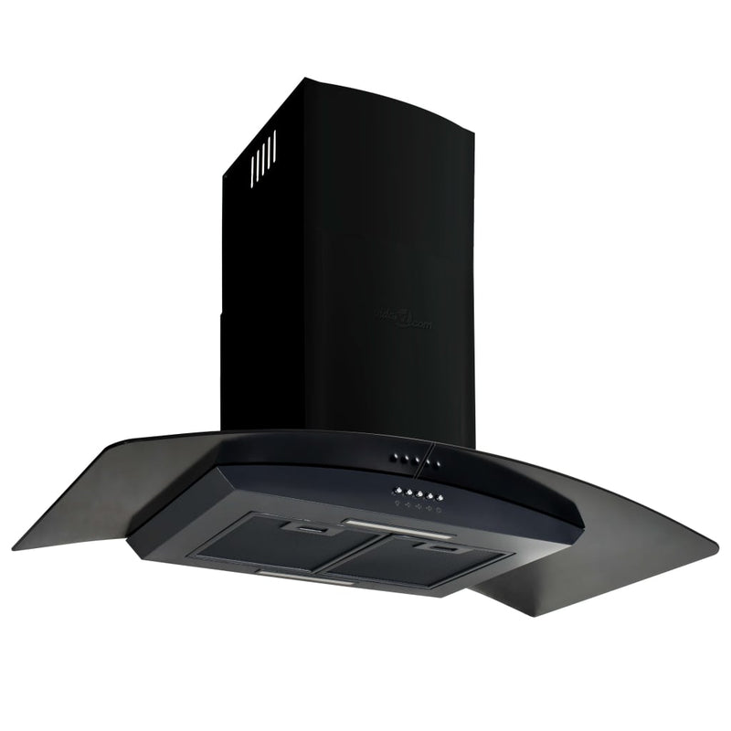vidaXL Wall Mounted Range Hood Stainless Steel 756 m³/h 90 cm Black