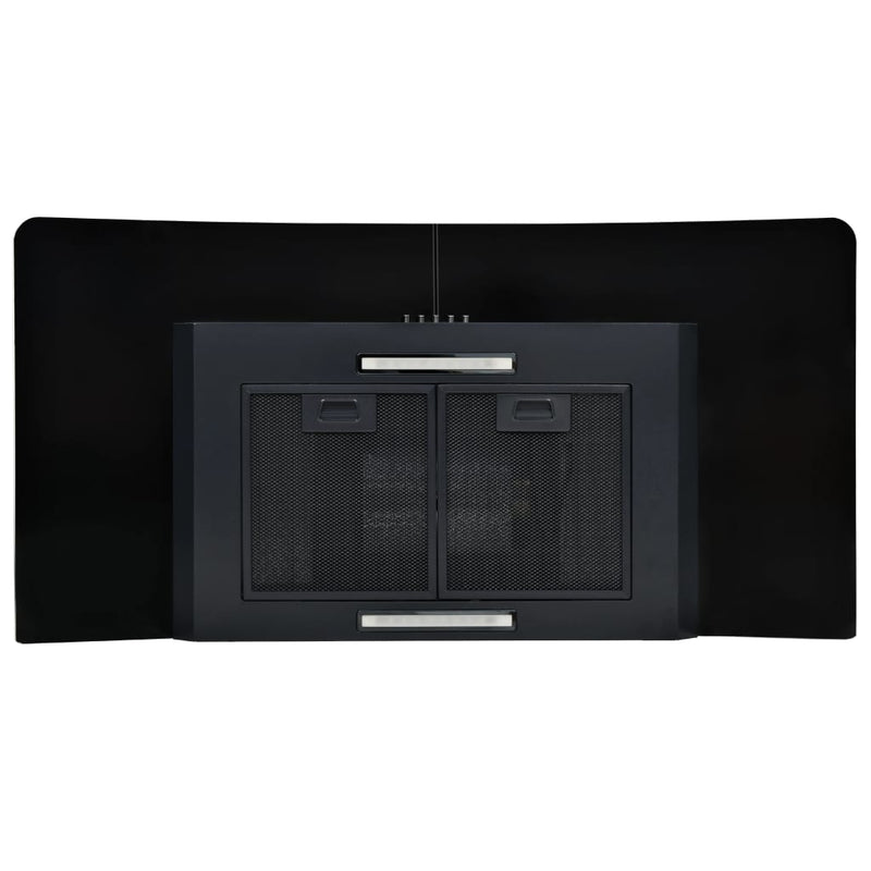 vidaXL Wall Mounted Range Hood Stainless Steel 756 m³/h 90 cm Black