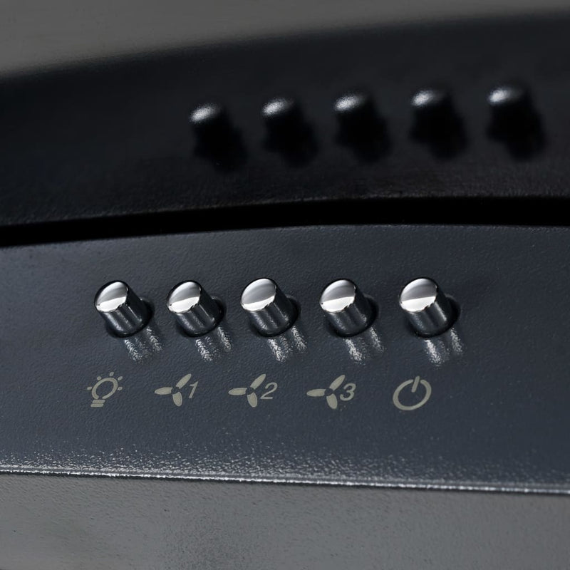 vidaXL Wall Mounted Range Hood Stainless Steel 756 m³/h 90 cm Black