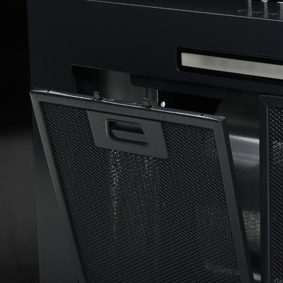 vidaXL Wall Mounted Range Hood Stainless Steel 756 m³/h 90 cm Black