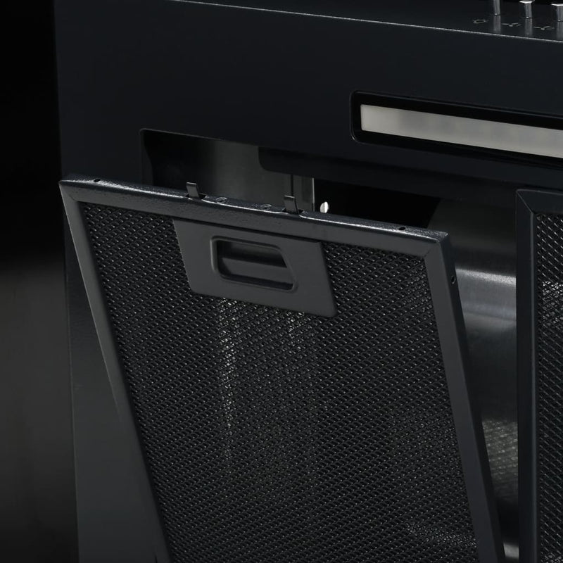 vidaXL Wall Mounted Range Hood Stainless Steel 756 m³/h 90 cm Black