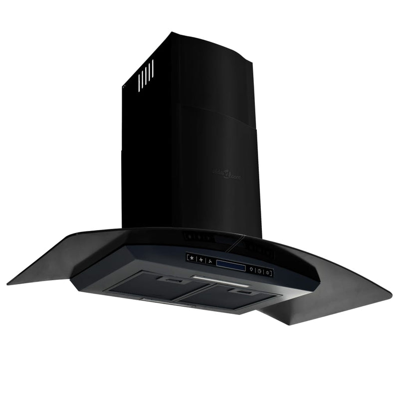 vidaXL Wall Mounted Range Hood Stainless Steel 756 m³/h 90 cm Black