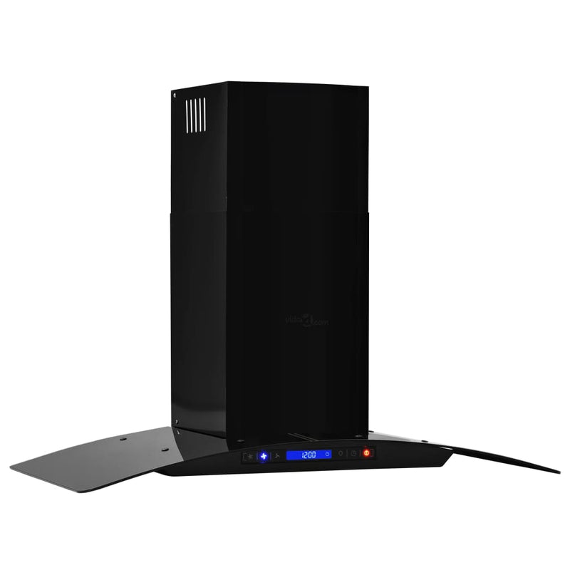 vidaXL Wall Mounted Range Hood Stainless Steel 756 m³/h 90 cm Black
