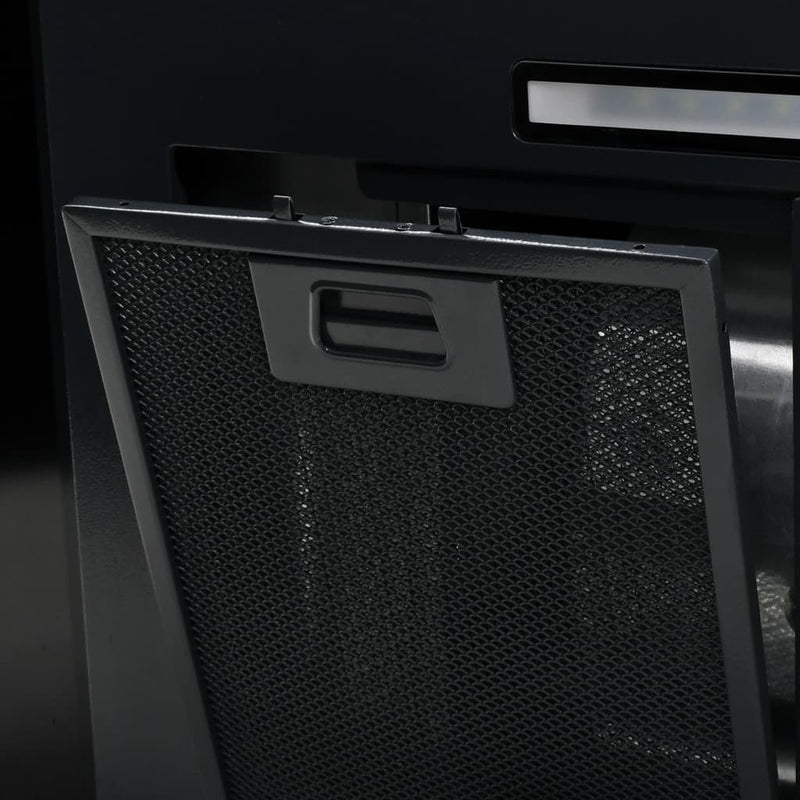 vidaXL Wall Mounted Range Hood Stainless Steel 756 m³/h 90 cm Black