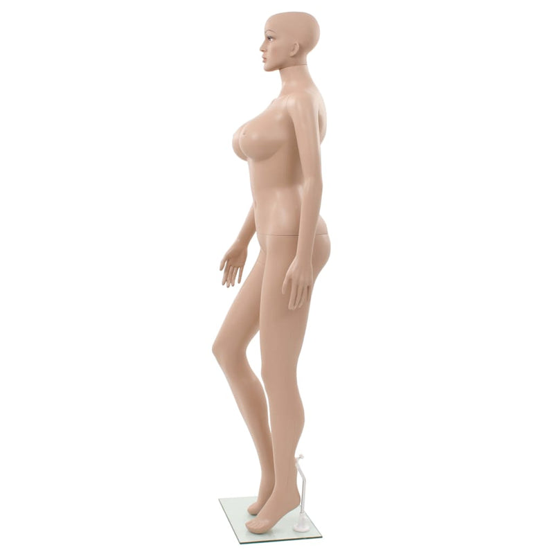 vidaXL Sexy Female Mannequin with Glass Base Beige 180 cm