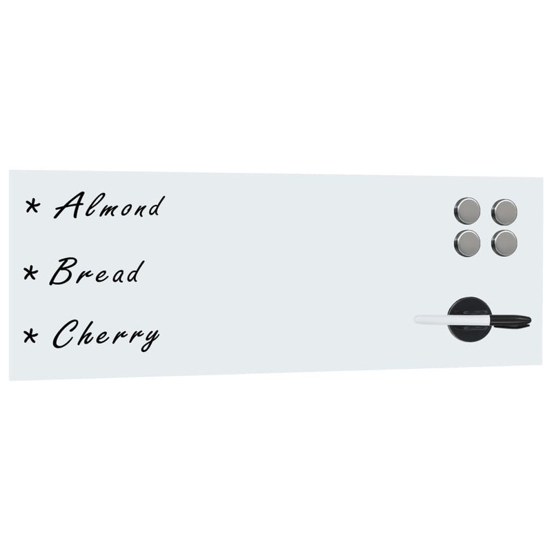 vidaXL Wall Mounted Magnetic Whiteboard Glass 80x60 cm