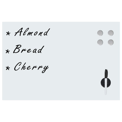 vidaXL Wall Mounted Magnetic Whiteboard Glass 80x60 cm
